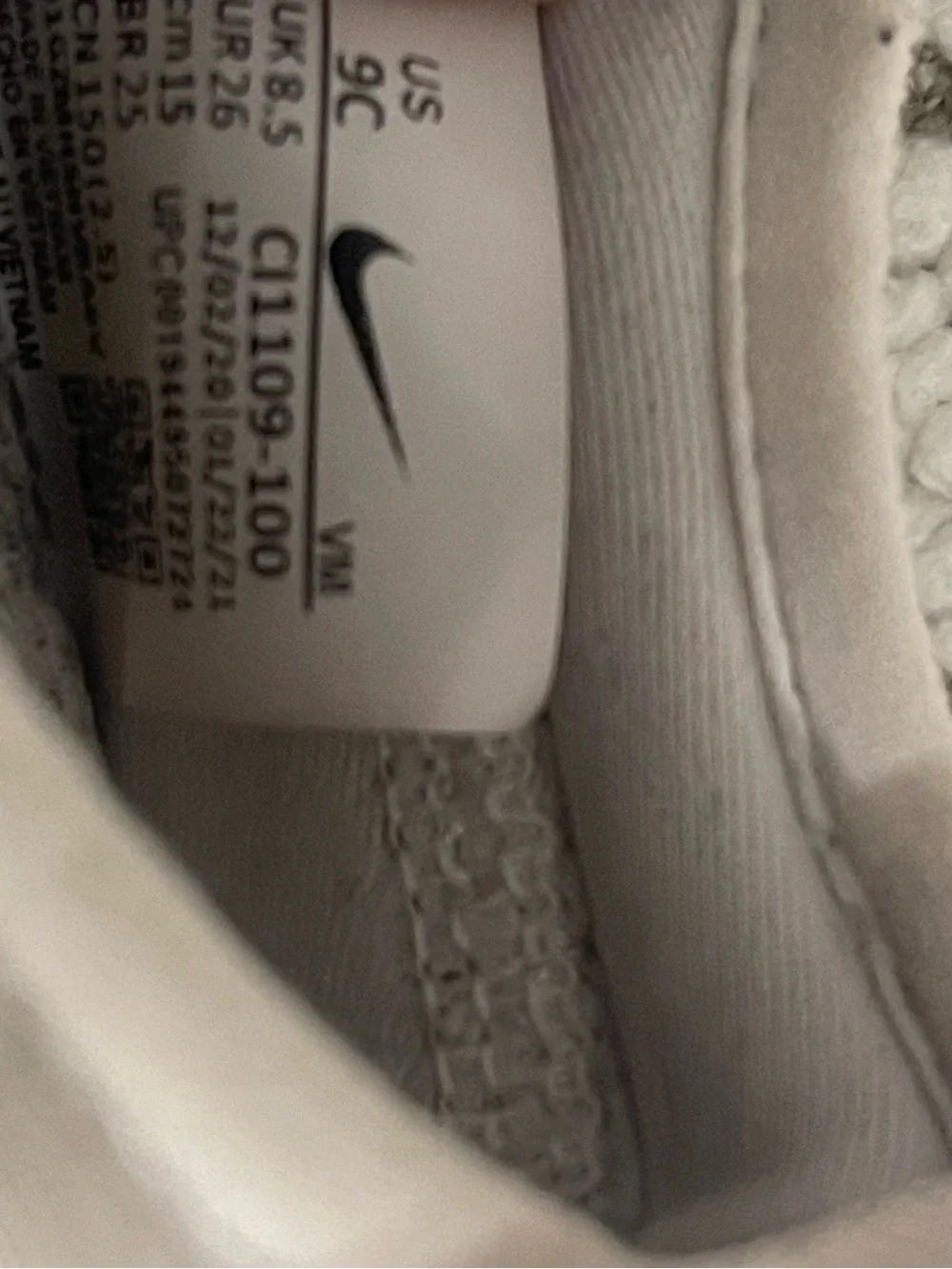 Nike Kids Air Slip-On Sneakers in Light Gray and White